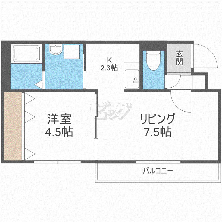 バルボーニN17(1LDK/3階)の間取り写真