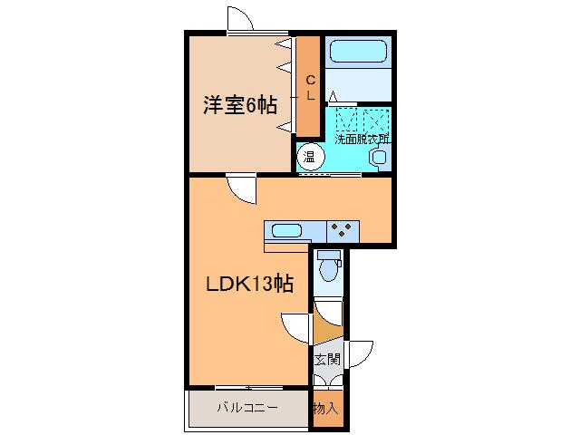 アルドゥール(1LDK/3階)の間取り写真