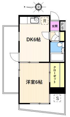 グリーンコーポ相武台(1DK/4階)の間取り写真