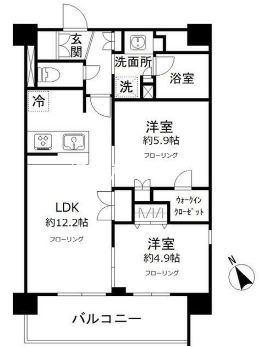 N-STAGE 赤羽志茂(2LDK/7階)の間取り写真
