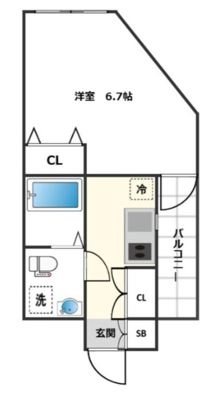 RA・CCOLTO(1K/5階)の間取り写真