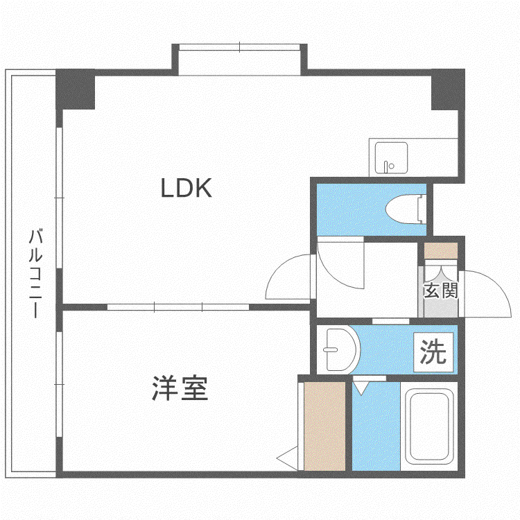 ヴォーヌンク博多駅東(1LDK/7階)の間取り写真