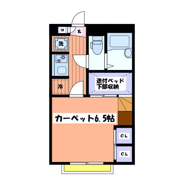 プライムコート中神(1K/3階)の間取り写真