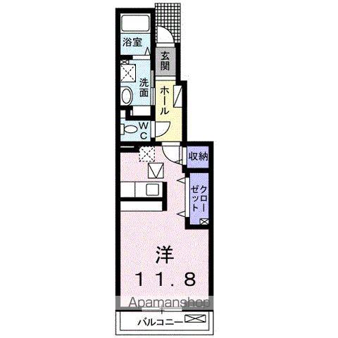 レジデンス松原(ワンルーム/1階)の間取り写真
