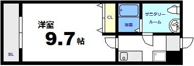 アンプレッシオン十日市(1K/4階)の間取り写真