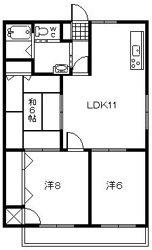 コーポMIRAI(3LDK/1階)の間取り写真