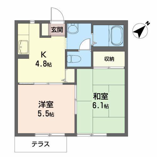 KENS HOUSE(2K/1階)の間取り写真