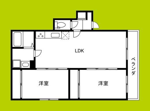 TIO VERDE(2LDK/2階)の間取り写真