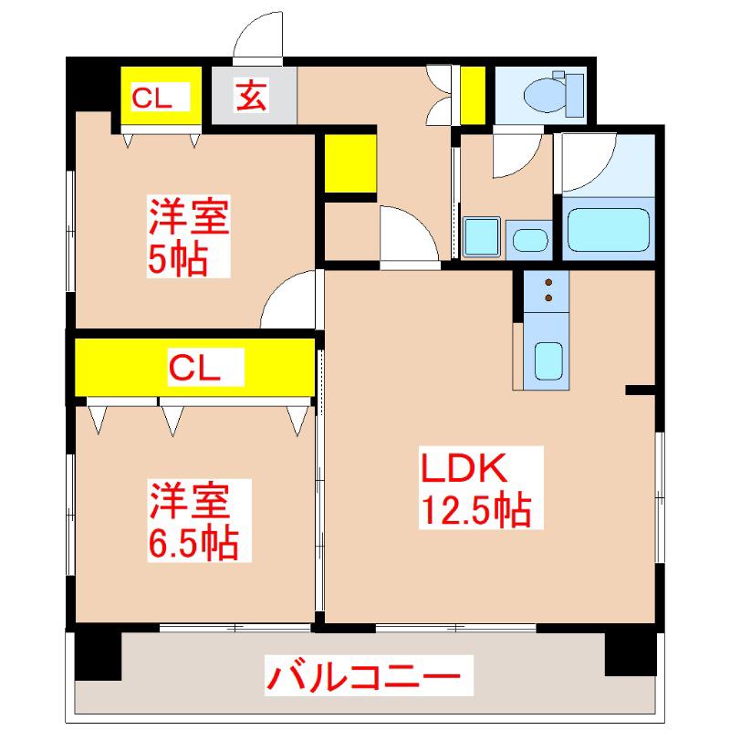 IRISSPIRA.BRIGHT AS(2LDK/9階)の間取り写真