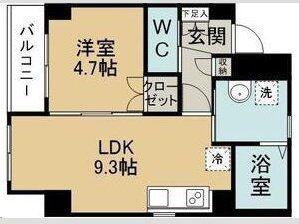 シャルム薬師堂ル・ポン(1LDK/3階)の間取り写真