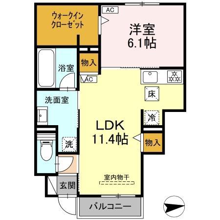 長泉87051 長屋工事(1LDK/1階)の間取り写真
