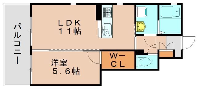 マーヴェラスコーギヴィル(1LDK/1階)の間取り写真
