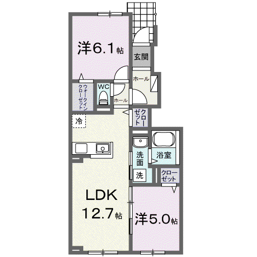 エスペランサ 103(2LDK/1階)の間取り写真