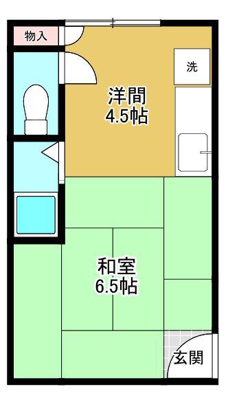 大開通アパート(ワンルーム/2階)の間取り写真
