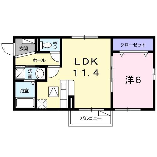 メゾンアルトウム(1LDK/2階)の間取り写真