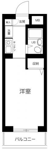 ソアール豊島園(ワンルーム/2階)の間取り写真