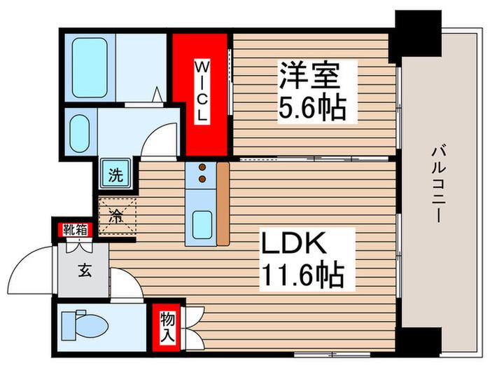 レジディア錦糸町(1LDK/13階)の間取り写真