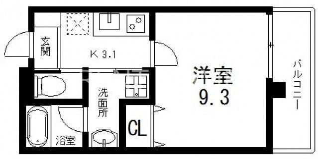 レクラン今里(1K/5階)の間取り写真