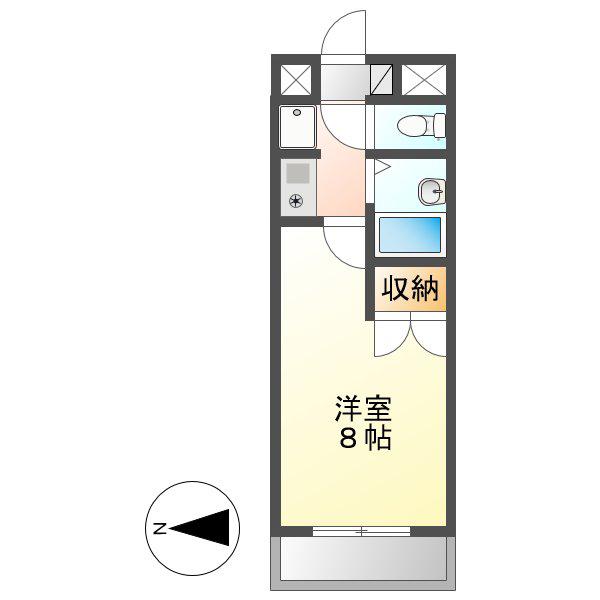 レジデンスフクザワII(1K/2階)の間取り写真