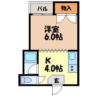 早坂ルミネ(1K/2階)の間取り写真