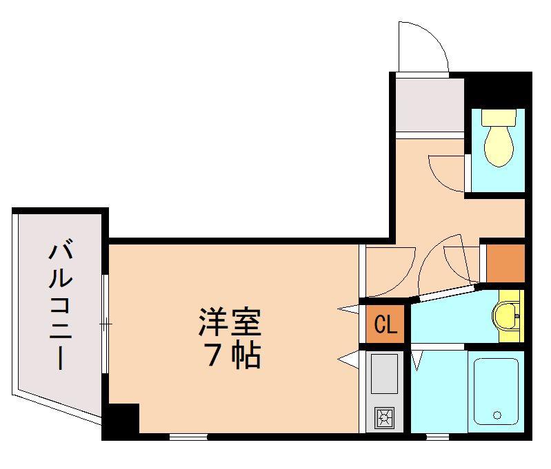 シティマンション大橋南NO.10(1K/5階)の間取り写真