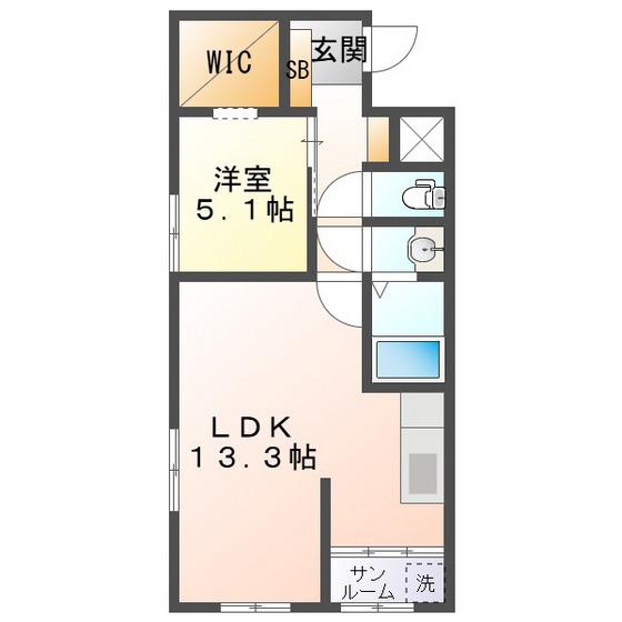 アコルデ蔵町(1LDK/3階)の間取り写真