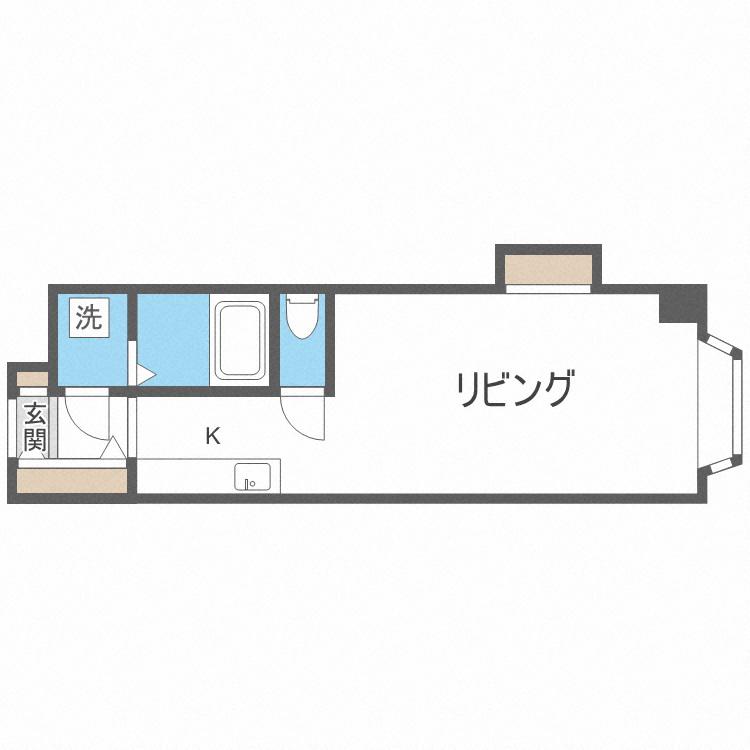 ハートランド豊平(1K/7階)の間取り写真