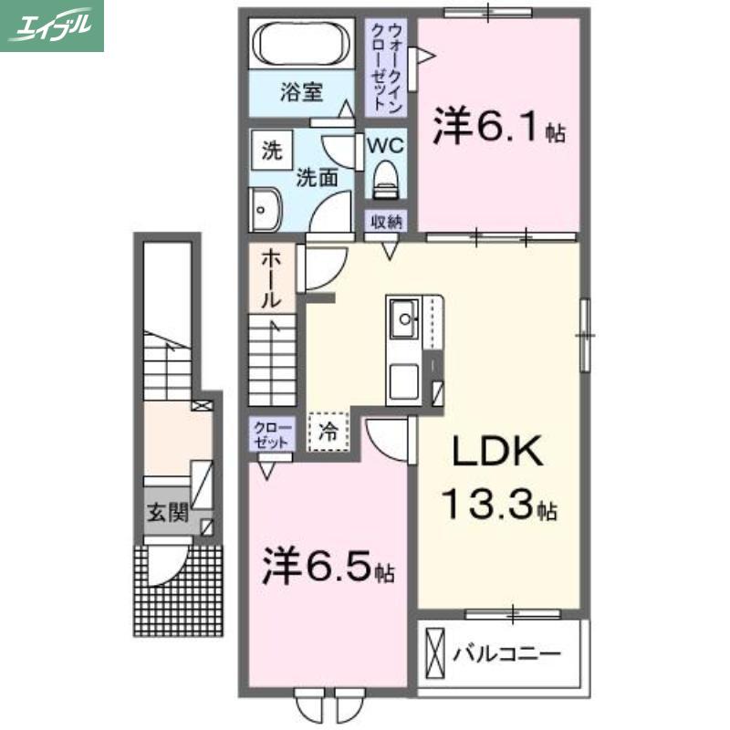 プレゾン(2LDK/2階)の間取り写真