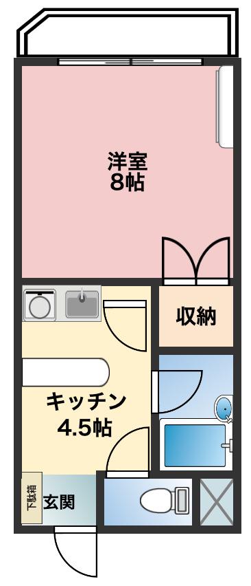 アーバン東五所(1K/3階)の間取り写真