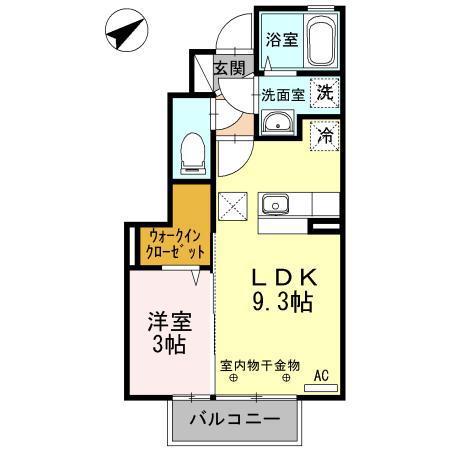 リヴィエールスクエア(1LDK/1階)の間取り写真
