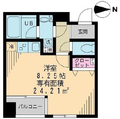 ベルメイユ ドゥ(ワンルーム/3階)の間取り写真