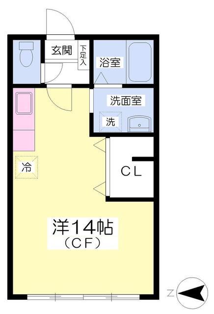 コーポ蓮沼(ワンルーム/2階)の間取り写真