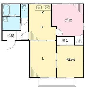 ドルフ花垣 B(3DK/2階)の間取り写真