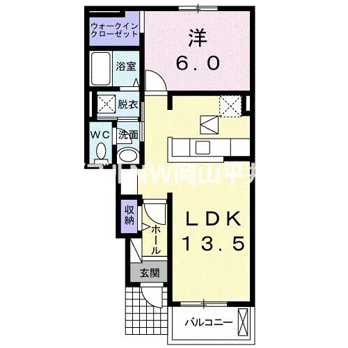 エミール(1LDK/1階)の間取り写真