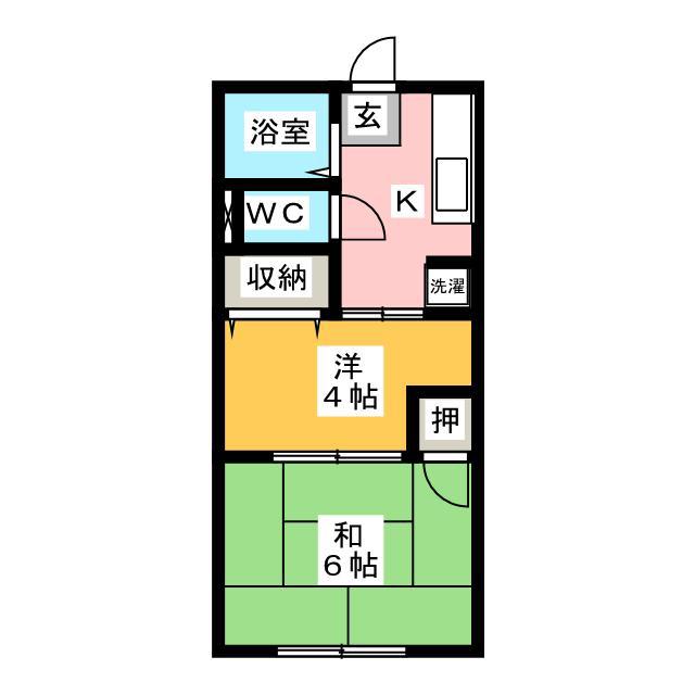 シャローム(2K/2階)の間取り写真