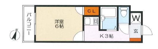 蕨プラザ(1K/2階)の間取り写真