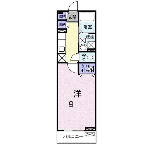 レジデンス芝辻(1K/2階)の間取り写真