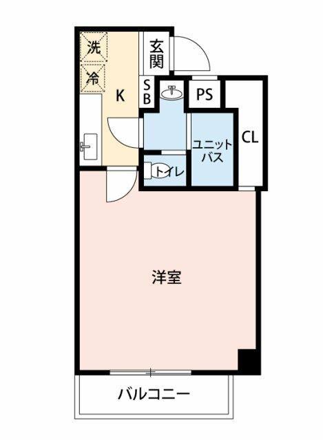 スカイコート早稲田第5(1K/4階)の間取り写真