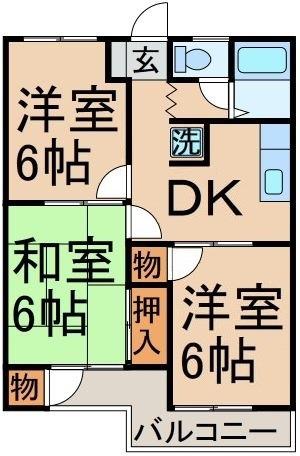 グランドハイム8(3DK/3階)の間取り写真