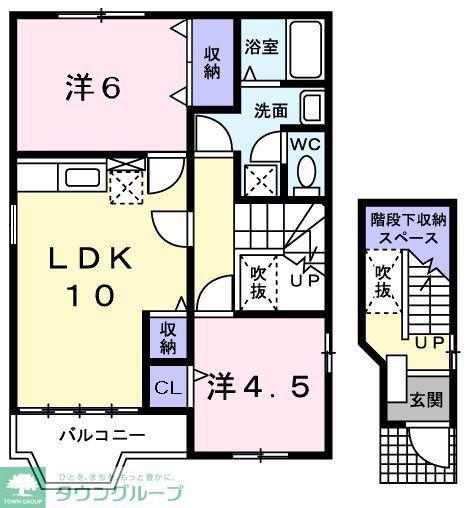 ＪＲ青梅線 羽村駅 徒歩14分 2階建 築23年(2LDK/2階)の間取り写真