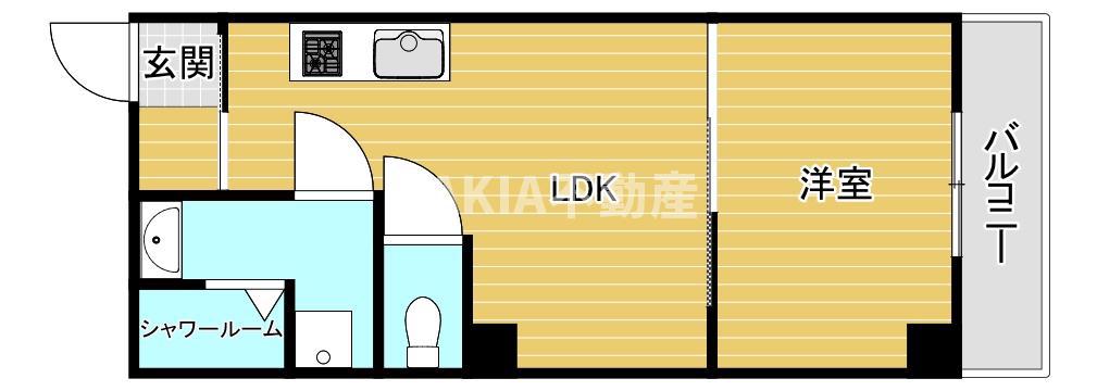 CITY SPIRE立売堀(1LDK/5階)の間取り写真