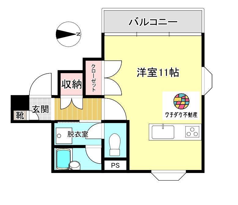 プラナハイツ荒田(ワンルーム/3階)の間取り写真