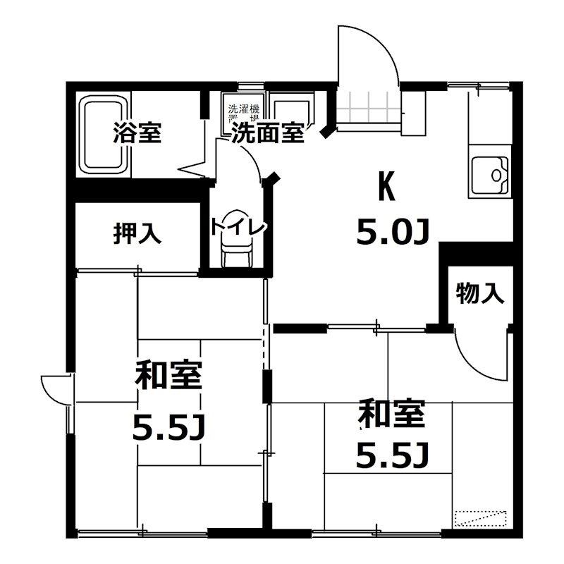 東海グリーンハイツB棟(2DK/2階)の間取り写真
