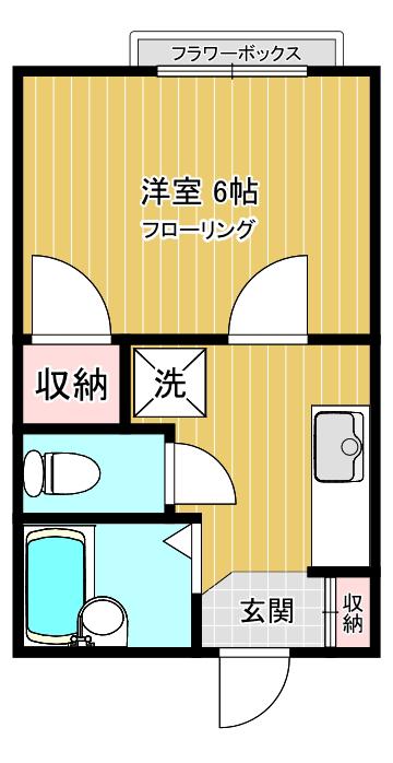 メゾン山重7号棟(1K/2階)の間取り写真