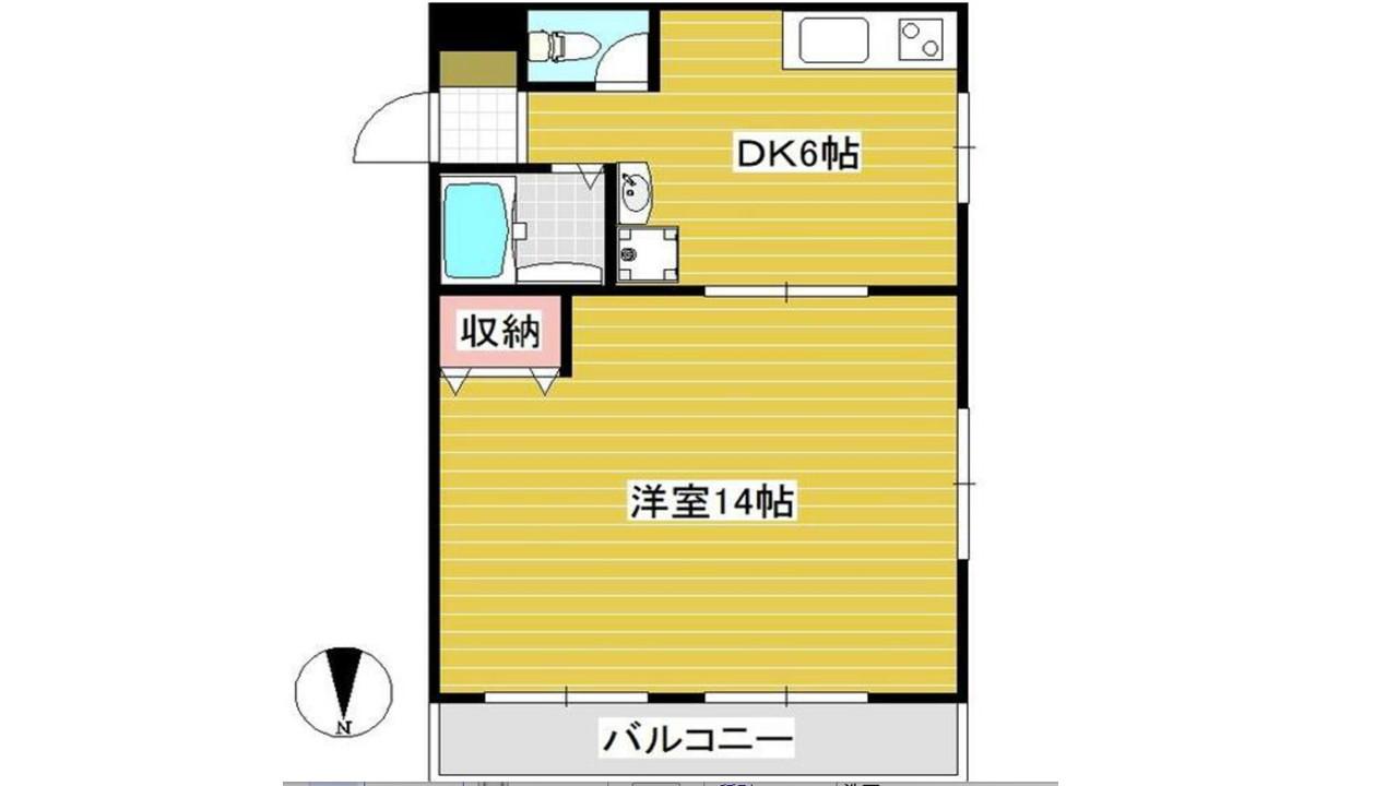 ブラウンズ大場(1DK/3階)の間取り写真