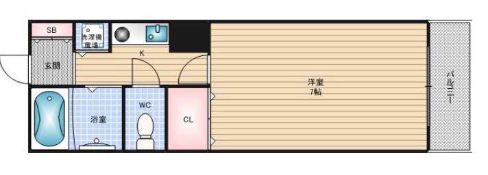 アメニティ北堀江(1K/7階)の間取り写真