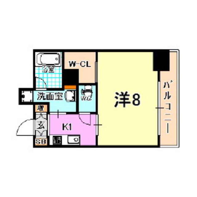 レジディア神戸元町(1K/11階)の間取り写真