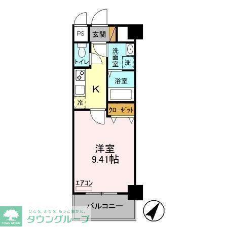 GRAND RISE 住居(1K/4階)の間取り写真