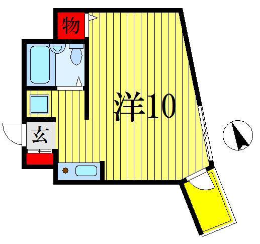 ウィン船橋(ワンルーム/9階)の間取り写真