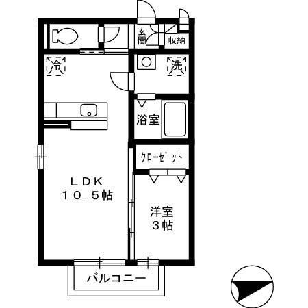 光2011(1LDK/2階)の間取り写真